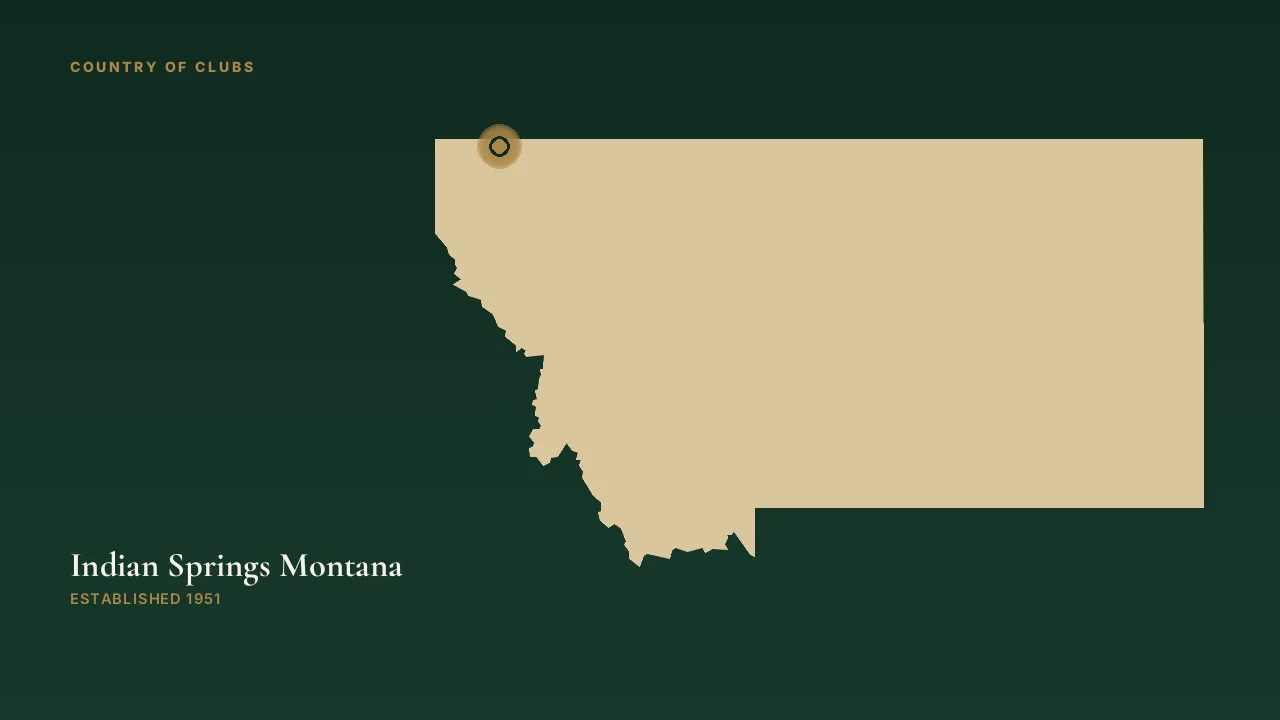 Map illustration marking the location of Indian Springs Montana in Eureka, Montana.
