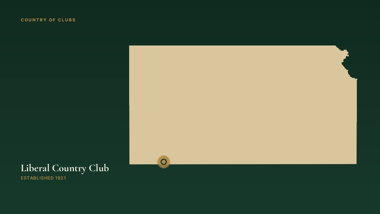 Map illustration marking the location of Liberal Country Club in Liberal, Kansas.