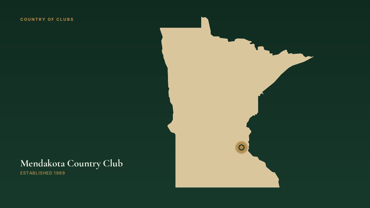 Map illustration marking the location of Mendakota Country Club in Mendota Heights, Minnesota.