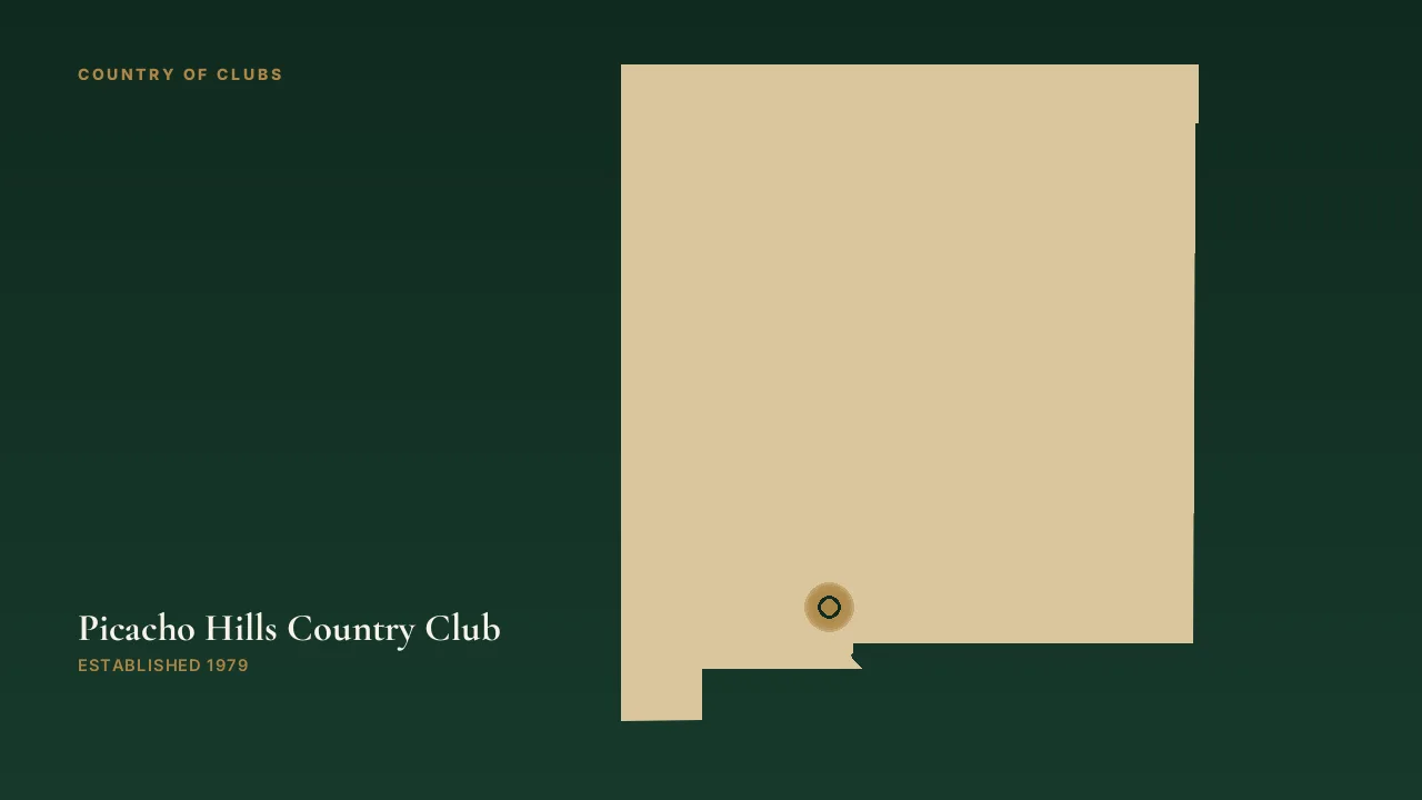Map illustration marking the location of Picacho Hills Country Club in Las Cruces, New Mexico.