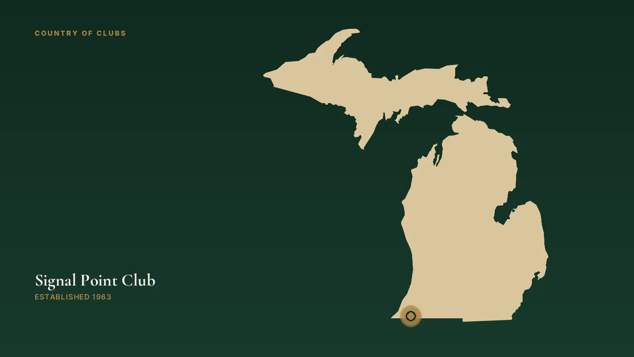 Map illustration marking the location of Signal Point Club in Niles, Michigan.
