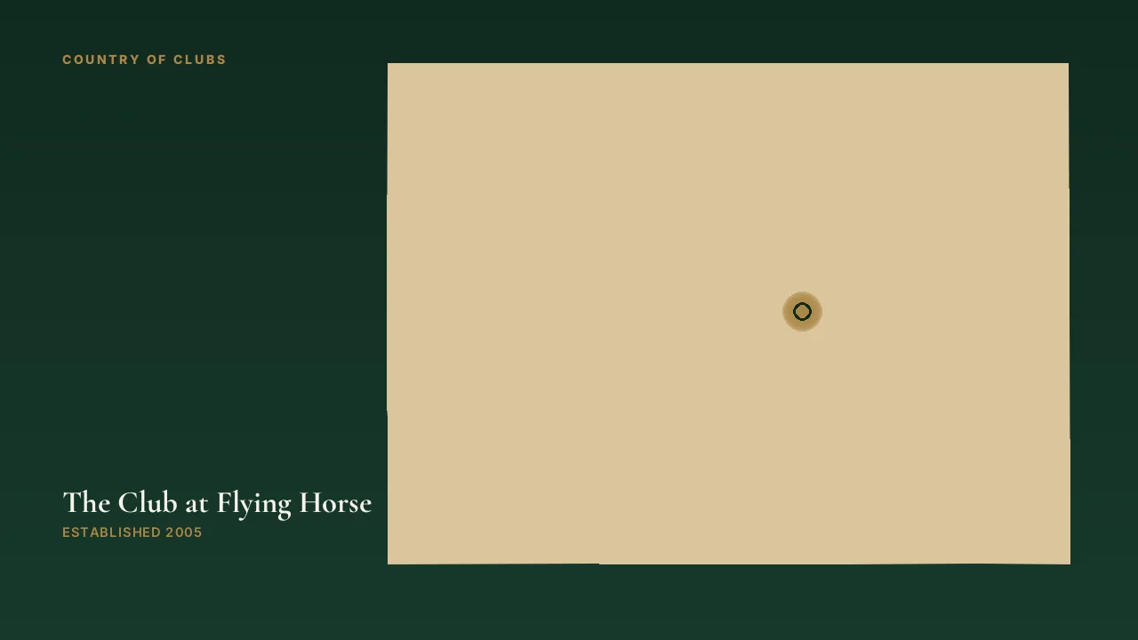 Map illustration marking the location of The Club at Flying Horse in Colorado Springs, Colorado.