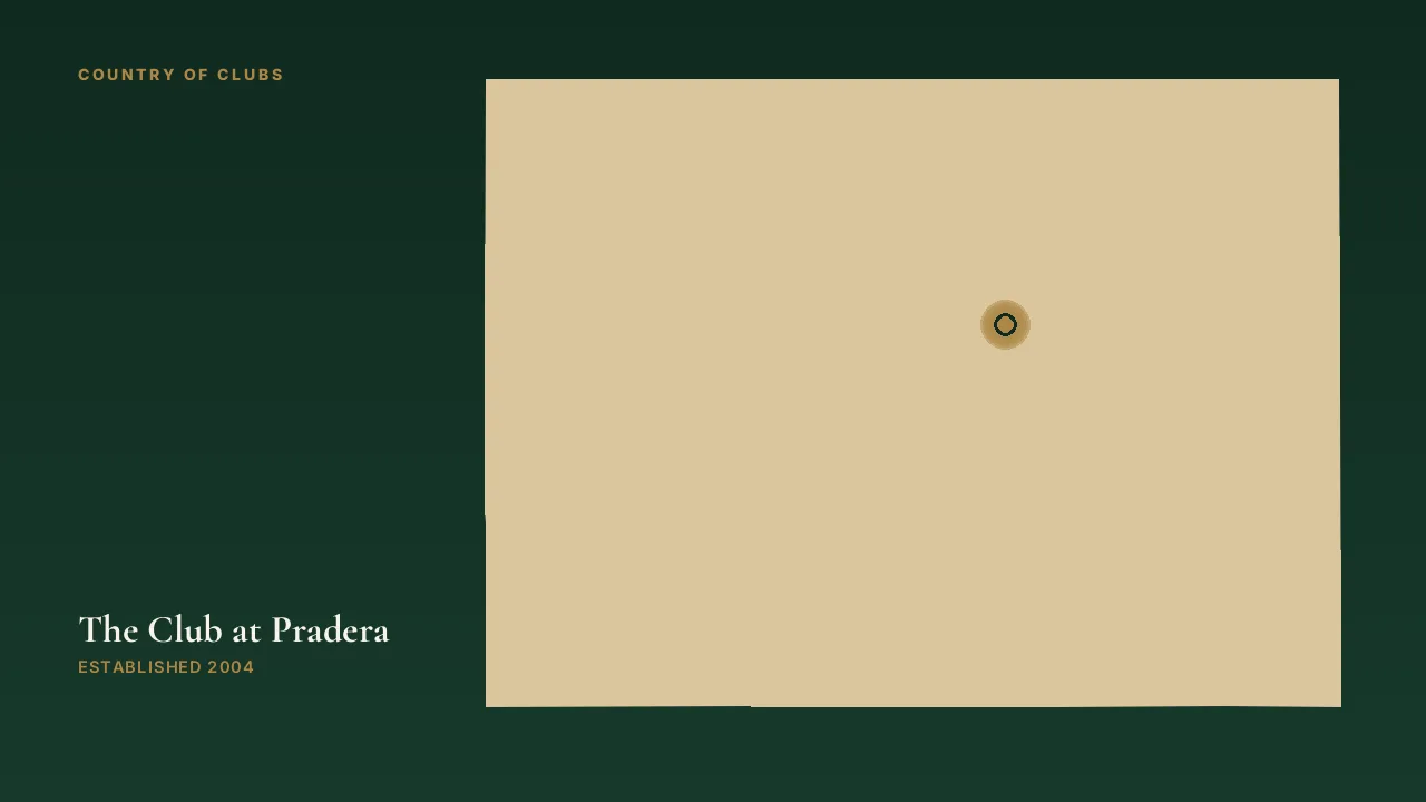 Map illustration marking the location of The Club at Pradera in Parker, Colorado.