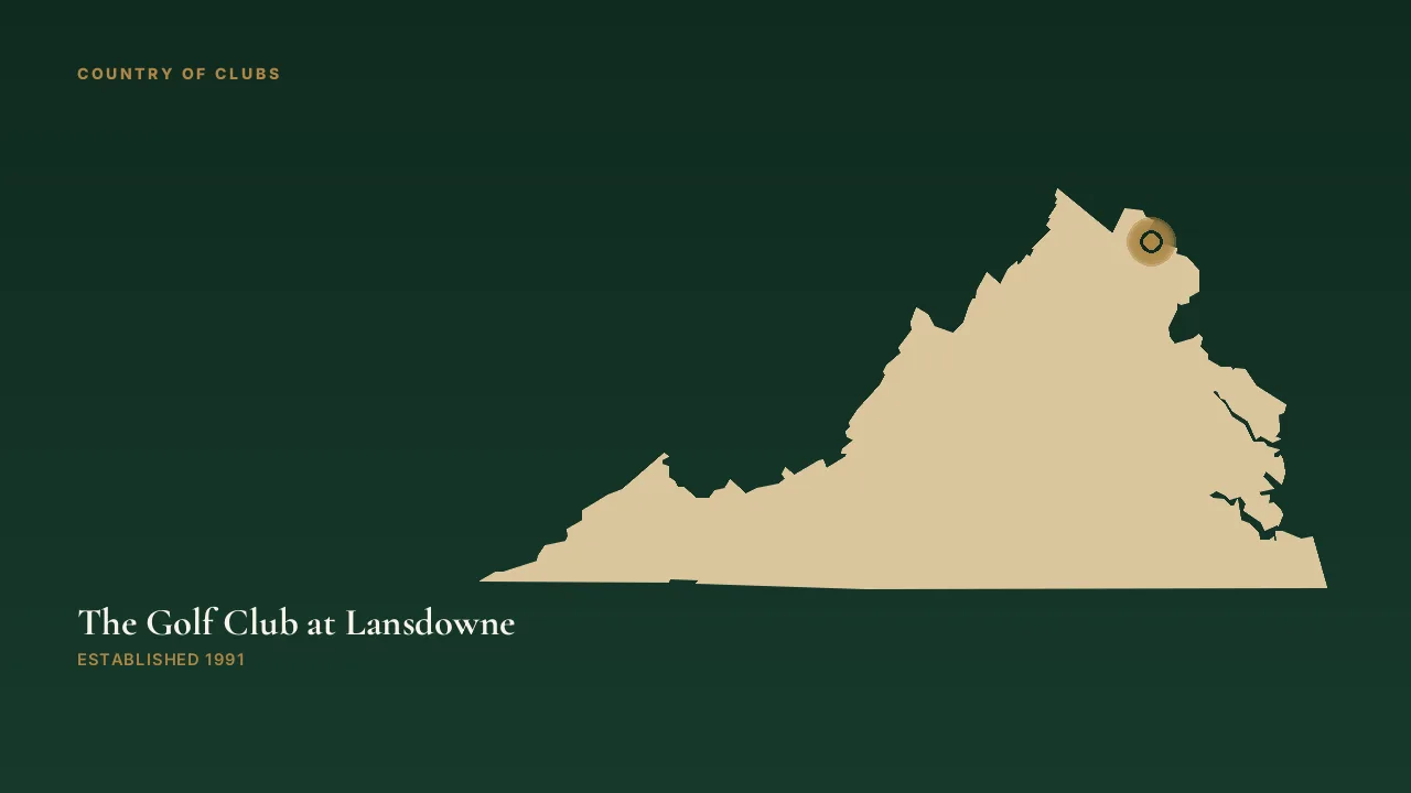 Map illustration marking the location of The Golf Club at Lansdowne in Lansdowne, Virginia.