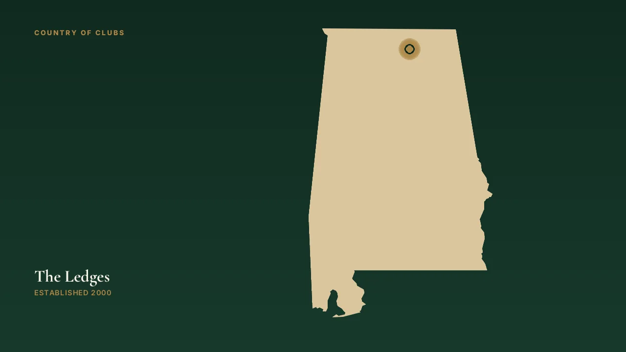 Map illustration marking the location of The Ledges in Huntsville, Alabama.