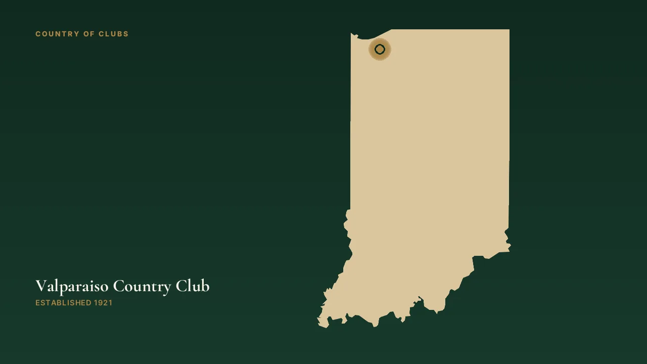 Map illustration marking the location of Valparaiso Country Club in Valparaiso, Indiana.