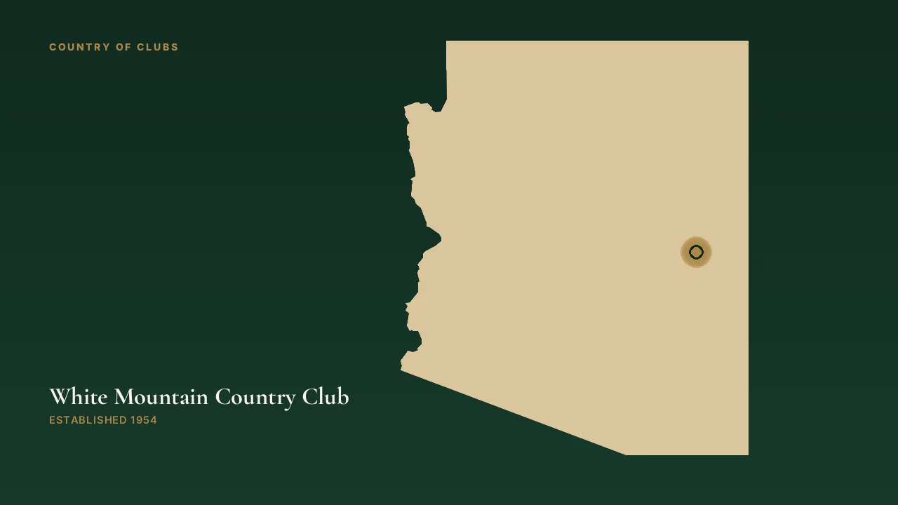 Map illustration marking the location of White Mountain Country Club in Pinetop, Arizona.