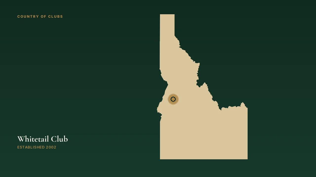 Map illustration marking the location of Whitetail Club in McCall, Idaho.