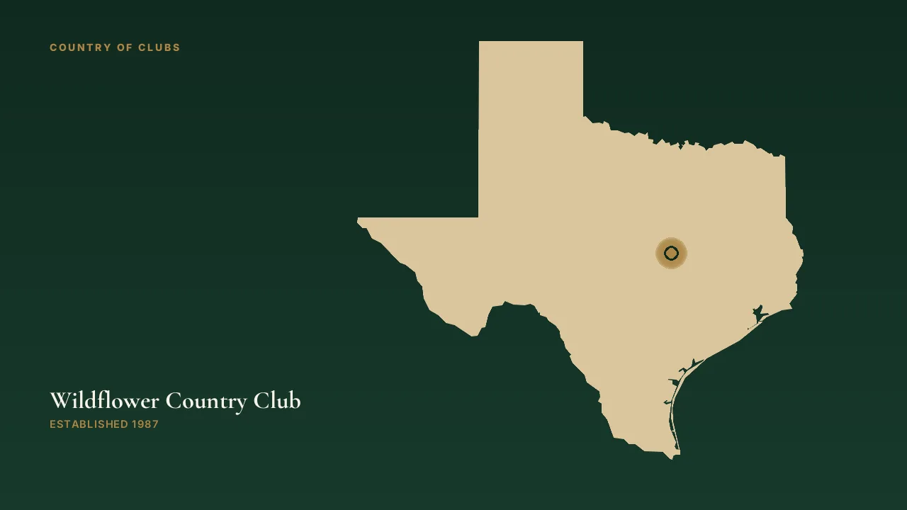 Map illustration marking the location of Wildflower Country Club in Temple, Texas.