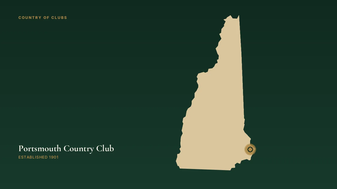 Map illustration marking the location of Portsmouth Country Club in Greenland, New Hampshire.