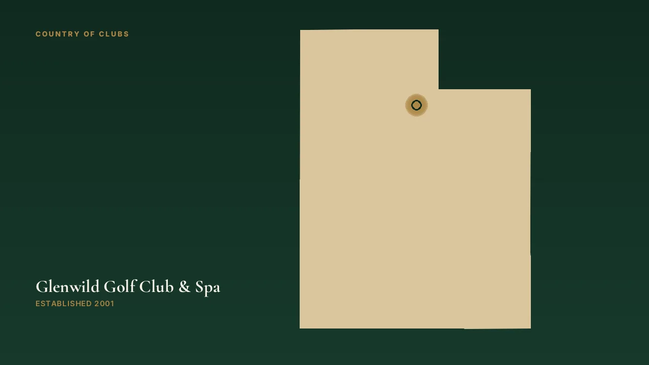 Map illustration marking the location of Glenwild Golf Club & Spa in Park City, Utah.