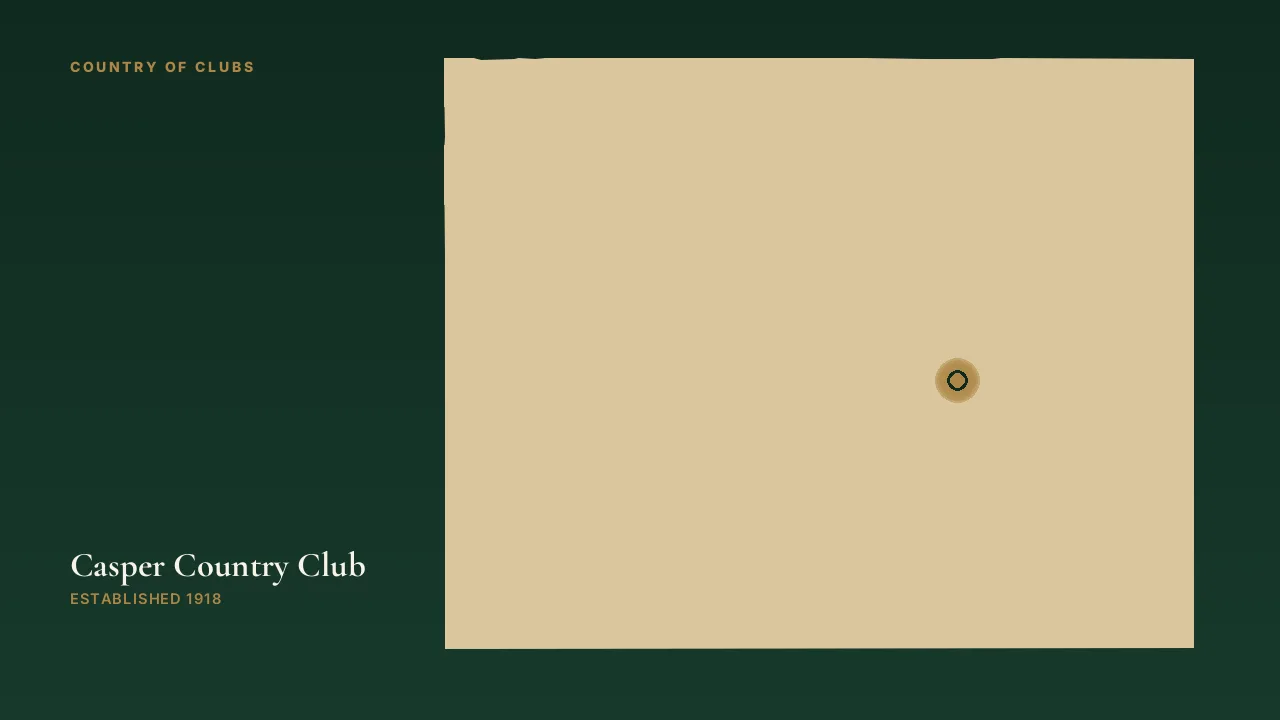 Map illustration marking the location of Casper Country Club in Casper, Wyoming.