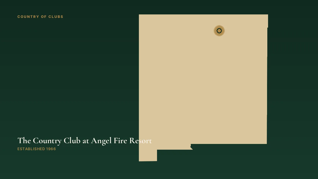 Map illustration marking the location of The Country Club at Angel Fire Resort in Angel Fire, New Mexico.