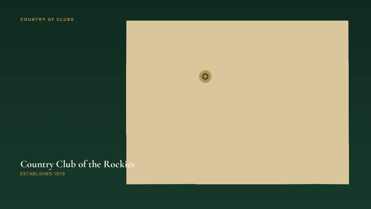 Map illustration marking the location of Country Club of the Rockies in Edwards, Colorado.
