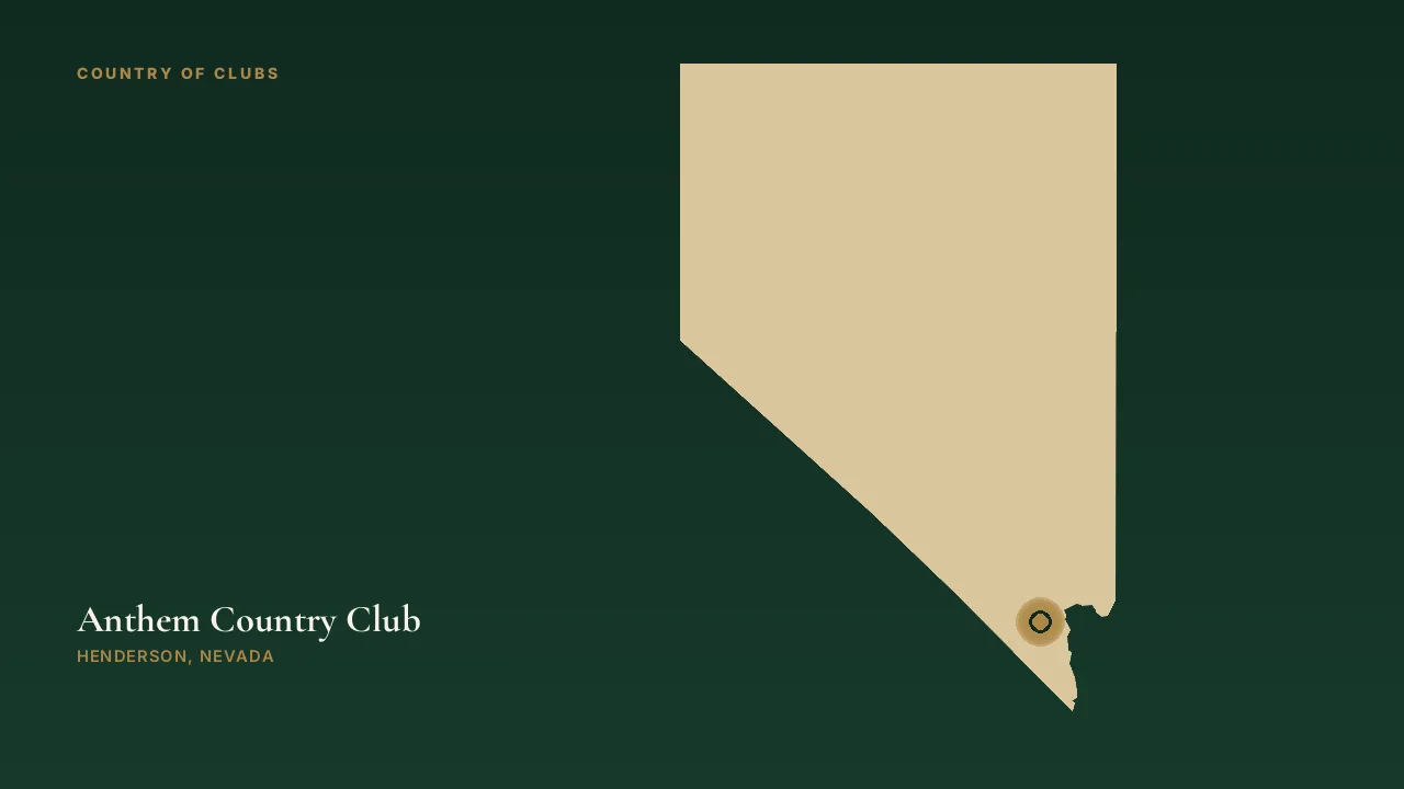 Map illustration marking the location of Anthem Country Club in Henderson, Nevada.
