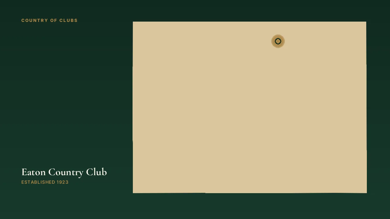 Map illustration marking the location of Eaton Country Club in Eaton, Colorado.